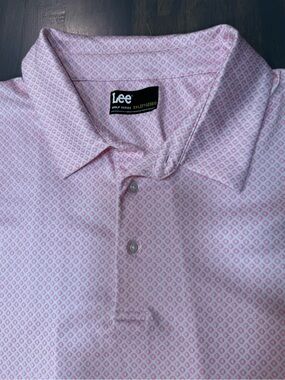 Lee Men's Pink Geo-Print Polo Shirt - 3XL only worn a couple of times